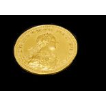 A rare George III gold Coronation medallion by L. Natter, having raised bust of George III and