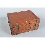Five Mahogany Whole Plate DDS Plate Holders, each side numbered from 1 to 12, except 9 and 10,