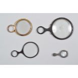 18th Century or 19th Century Horn Reading Glasses or Magnifiers, 70mm, 55mm, 53mm, 24mm diam., F-