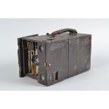 An Adams & Co Adams De Luxe Number 1 Camera, circa 1898, with twelve Plate mahogany magazine, with
