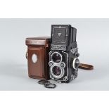 A Rolleiflex 3.5F K4E TLR Camera, serial no 2 234 257, 1960, body G, slight corrosion to maker's