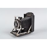 A Kamara Werkstatten Etui Pocket Dalco 6x9cm Camera, black, shutter working, body G, some creasing
