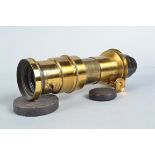 A Dallmeyer No 4 Stigmatic Series II Brass Lens, serial no 59219, circa f/6, focal length 16cm,