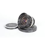 A Nikon Nikkor UD Auto 20mm f/3.5 Non-AI Wide Angle Lens, Nippon Kogaku, serial no 437374, barrel G,