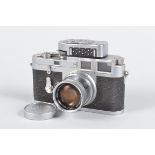 A Leitz Wetzlar M3 Chrome Camera, double-stroke, triangular lugs, no frame preselector, serial no