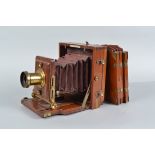 A Lancaster Instantograph Mahogany Field Camera, 6½ x 4¾in, maker's plate J. LANCASTER & SON