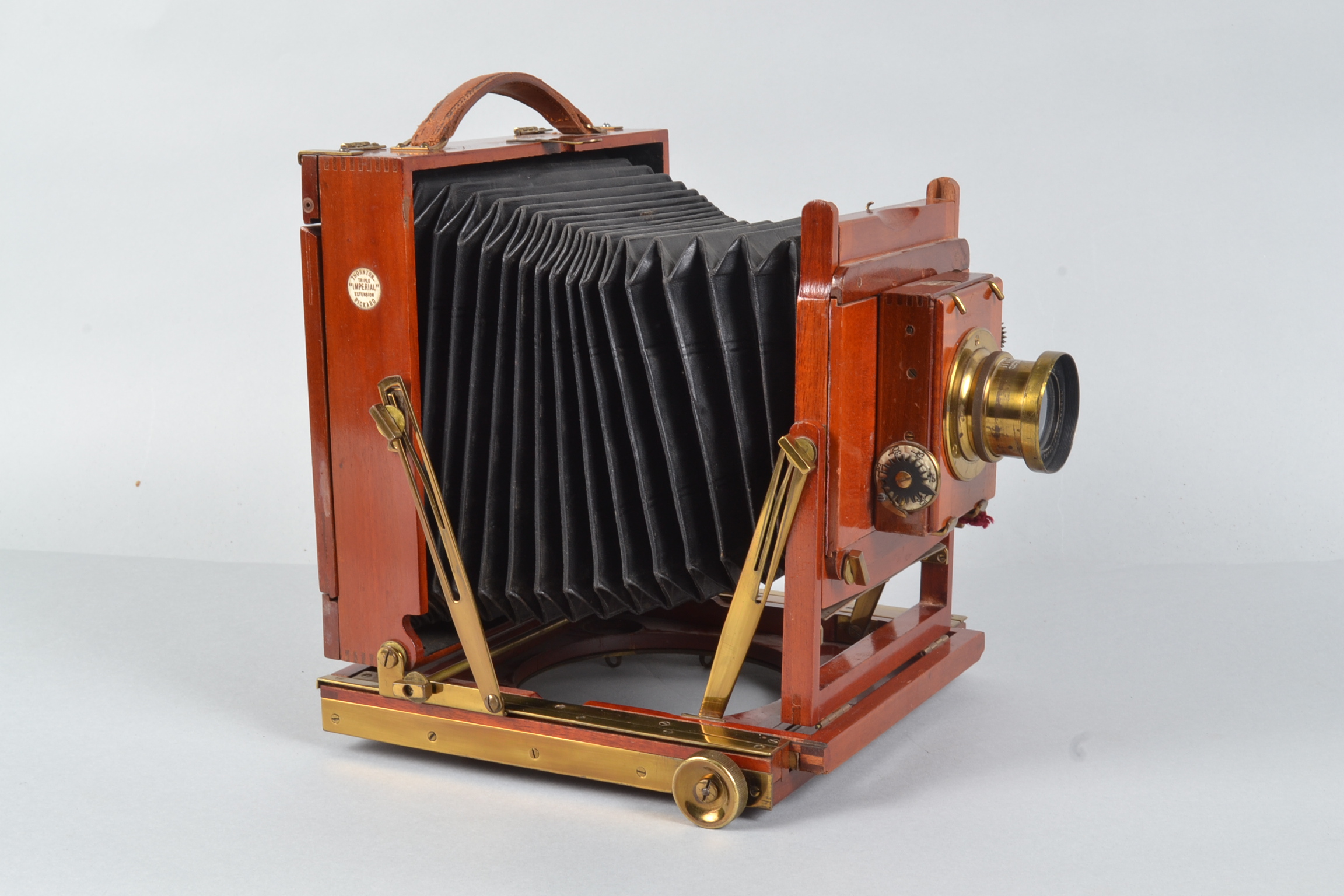 A Thornton-Pickard Imperial Triple Extension Mahogany Field Camera, 6½ x 4¾in, chamfered tapered - Image 3 of 6