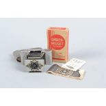 A Houghton-Butcher Ensign Midget Silver Jubilee Camera, model S33, strut folding camera, 3.5 x 4.5cm