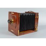 A Lancaster Improved Special 86 Mahogany Tailboard Camera, 6½ x 4¾in, maker's plate J. LANCASTER &