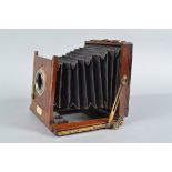 A John Browning Mahogany Field Camera Body, 6½ x 4¾in, nameplate JOHN BROWNING MANUFACTURER 63,