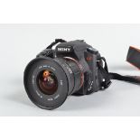 A Sony Alpha 350 DSLR Camera, battery and charger not present, untested, body G-VG, slight marks,