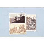 Cartes de Visite, exterior views, including sailing ship possibly aground/Waren, Newquay (1), family