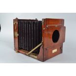 A London Stereoscopic Co Tailboard Camera Body, 7 x 5in format, nameplate THE LONDON STEREOSCOPIC CO