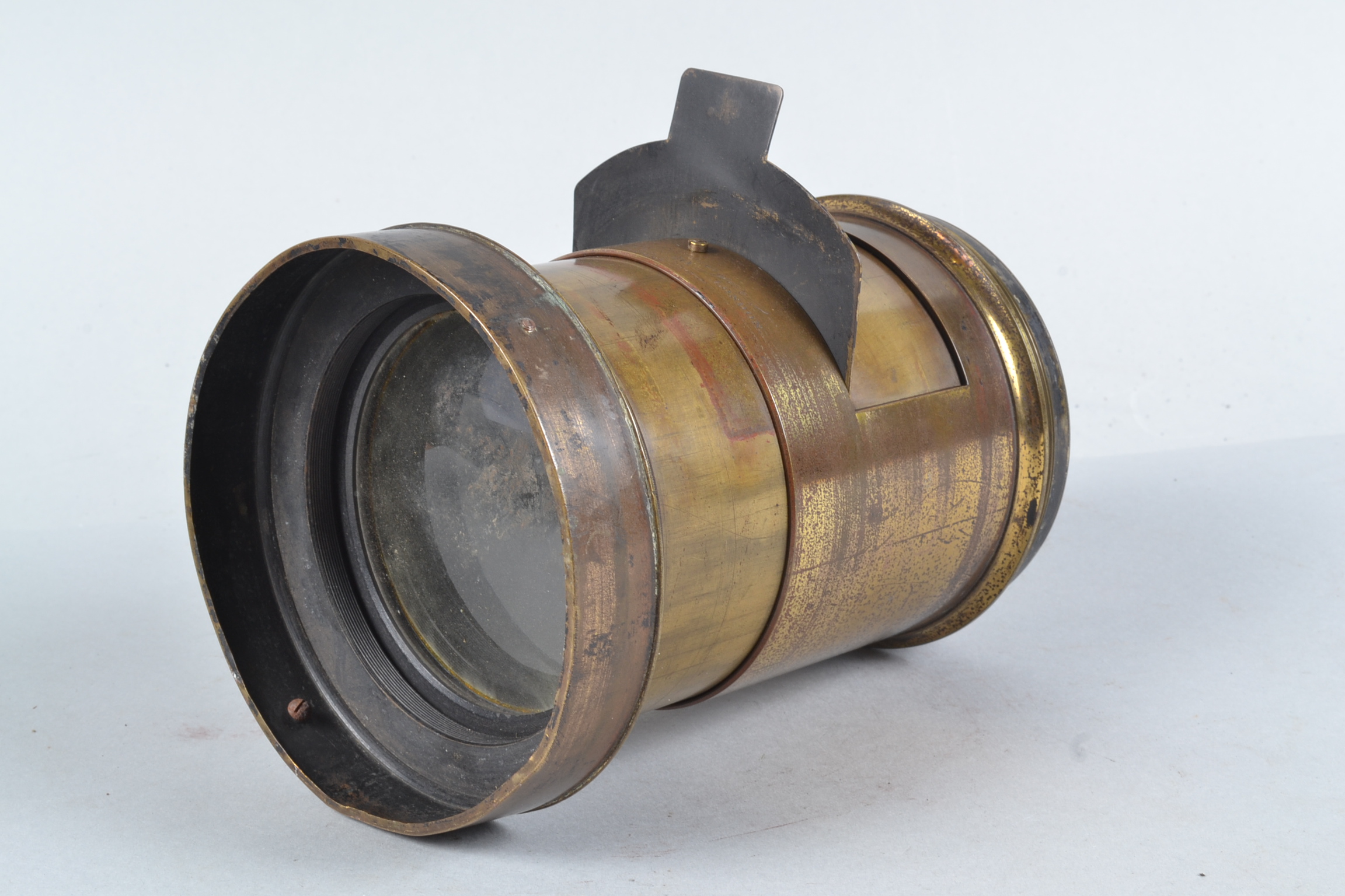 A J.H. Dallmeyer 22 x 20 Rapid Rectilinear Brass Lens, serial no 46968, circa 1890, focal length