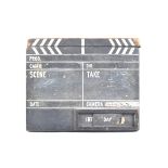 A mid-20th Century painted wood Film Production Clapperboard, heavily used, no film production