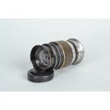 A "Thin" Black-Chrome Leitz Wetzlar Elmar 9cm f/4 Lens, serial no 320702, 1936, barrel P-F,