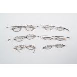 Mid- to late-19th Century Spectacles, blued steel and plated metal (6), cases (10), P-G (16)
