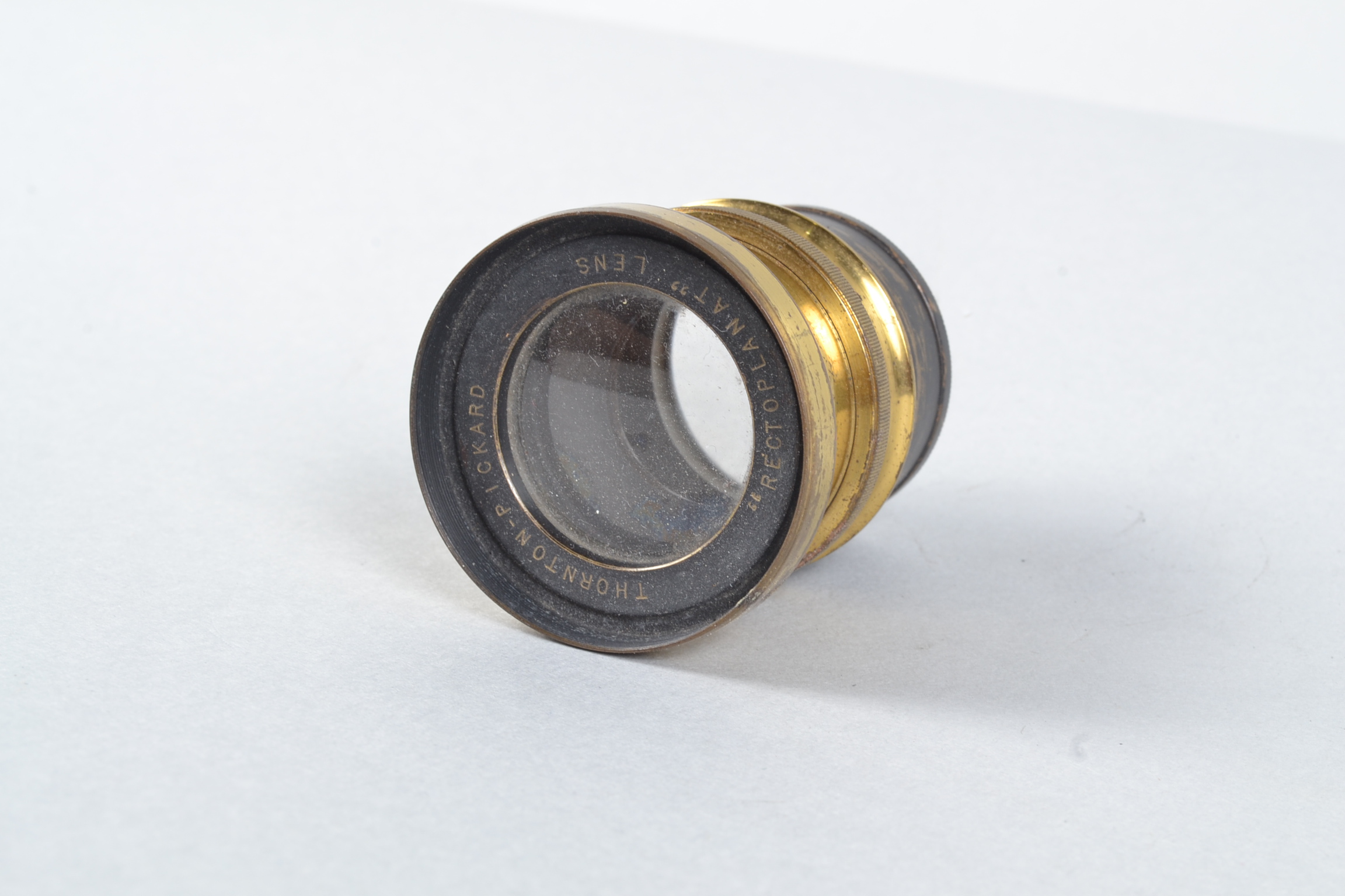 A Pair of Thornton-Pickard Rectoplanat Brass Lenses, each f/8, 9in approx focal length, barrels P-F, - Image 5 of 6