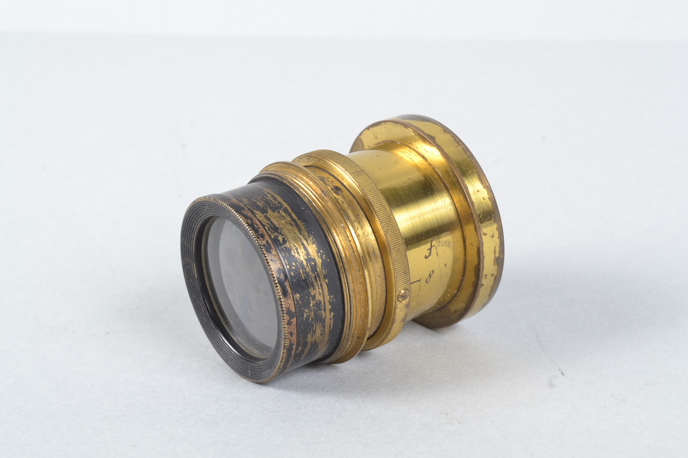 A Pair of Thornton-Pickard Rectoplanat Brass Lenses, each f/8, 9in approx focal length, barrels P-F, - Image 6 of 6