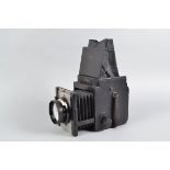 A Thorton Pickard Special Ruby Reflex Camera, shutter fires, very sluggish, body F-G, brassing to