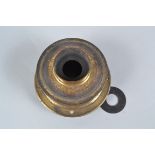 A Grubb Patent Brass Lens, Aplanat type, serial no 582, diameter 9cm, length 8cm, focal length