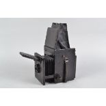 A Thornton-Pickard Junior Special Ruby Reflex Camera, Westminster Camera House branding, quarter-