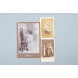 Cabinet Cards of Children, (11), cartes de visite of children with dog (1), girl with doll (1),