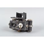 A Franke & Heidecke Rolleidoscop Stereo Camera, 6 x 13cm format, serial no 72530, body P-F, age-