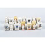 German Crested China Folding Cameras, stamped 'Germany 5182', crests comprising Westcliff on Sea,