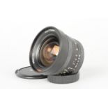 A Rollei HFT Carl Zeiss 18mm f/4 Distagon Lens, QBM mount, serial no 6899193, barrel VG, elements