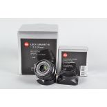 A Leica Summarit-M 35mm f/2.5 Lens, made in Germany, serial no 4 049 546, 2007, barrel VG-E,