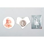Late 19th Century or Early 20th Century Silver Nitrate Portrait Images on Enamel, ladies, mother and