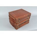 Eleven 12 x 10in Mahogany DDS Plate Holders, numbered 1 to 20, 7 & 8 duplicated and condition F-G