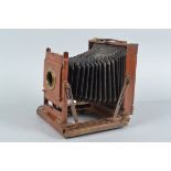 A Thornton-Pickard Imperial Triple Extension Mahogany Field Camera Body, circa 1908, 6½ x 4¾in,