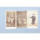 Cartes de Visite, portraits of children, including with books, toy cannon, doll, with parents,