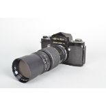 A Miranda F Camera, black, serial no 692965, shutter working, body G, some lifting to leatherette,