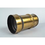 A Hermagis Eidoscope f/5 No 2 Brass Lens, diameter 10cm, length 18.5cm, focal length 40cm, all