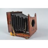 A Lizars Half Plate Mahogany Field Camera Body, circa 1890, nameplate J. LIZARS MANUFACTURING