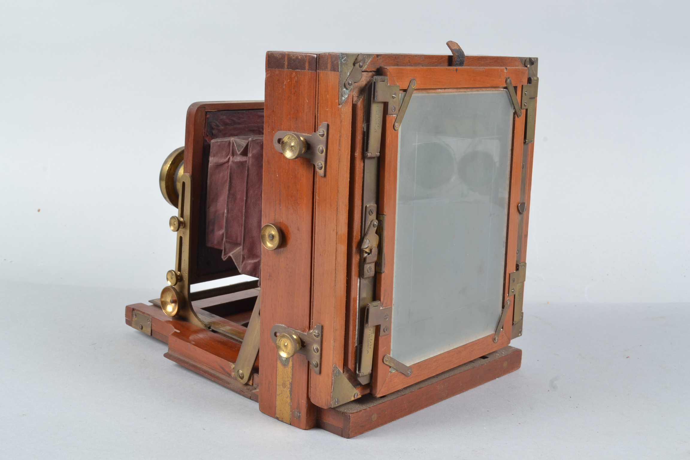 A Lancaster Instantograph Mahogany Field Camera, 6½ x 4¾in, maker's plate J. LANCASTER & SON - Image 4 of 4