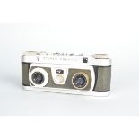 A Wray London Stereo Graphic Camera, serial no 2366, body F-G, a small dent in top plate, some
