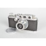 A Leitz Wetzlar Leica III Camera, serial no 192379, 1936, body G, small scuffs, shutter working at