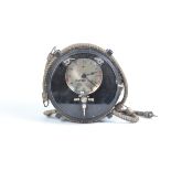 A rare early 20th Century mechanical Julius Pintsch 8-Day Morse Clock in black-painted circular