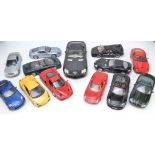 Modern 1/18 and 1/12 Scale Cars, an unboxed group including Motor Max 1:12 scale Mercedes SLR
