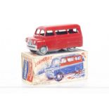 A Morestone Series Bedford Dormobile, red body, bare metal wheels and baseplate, issued 1954-56,