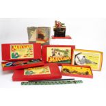 Meccano Set 0 and various Accessory Sets and Mamod Stationary Steam Engine Set 0, Gears Outfit B,