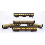 Five Exley O Gauge GWR Coaches for restoration, in various shades of GWR brown/cream, Ocean Mails