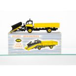 A Dinky Supertoys 958 Guy Warrior Snow Plough, yellow/black body and plough, blue roof light, yellow