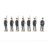 Britains loose set 1538 Territorial Infantry officer and men (6), all with some paint loss, but no