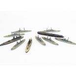 Bassett-Lowke Naval Waterline Models 1/1200 Scale, all with Bassett-Lowke paper labels includes