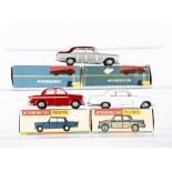 Politoys Microminiature Plastic No 29 Fiat 1100 Lusso Berlina, red lower body, white upper, No 45